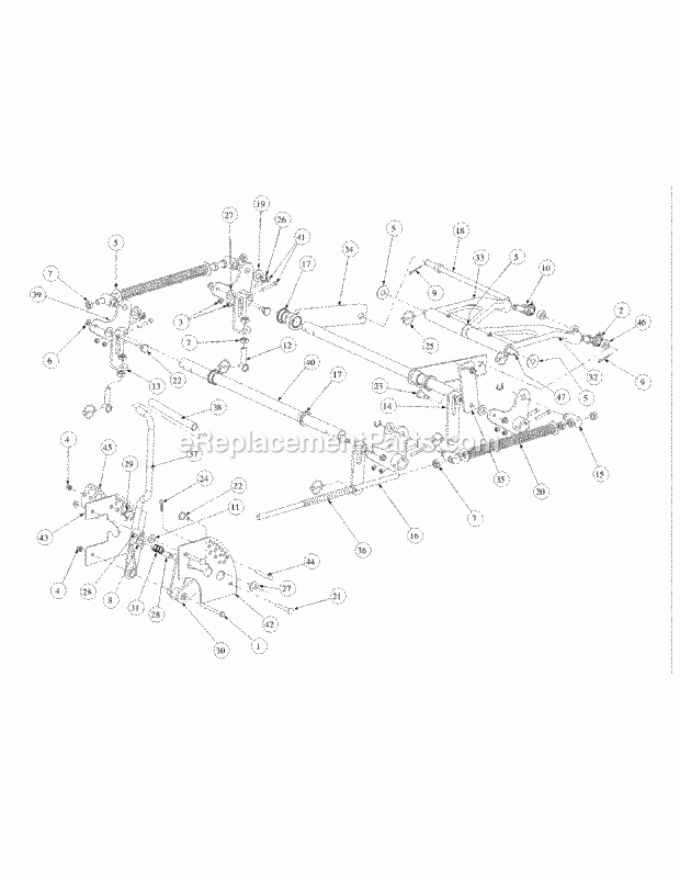 Lift Assembly Diagram and Parts List for M60-KH 53BB5BDX750 Cub Cadet Sprayer